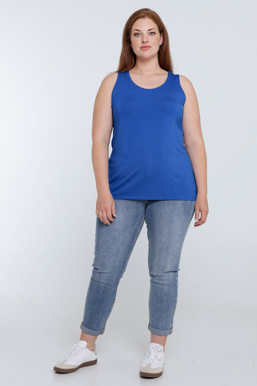 Débardeur uni en viscose-Paprika-8