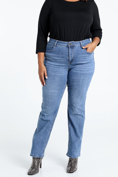 Jeans droit Mia L32-Paprika-1