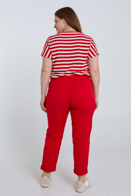 Pantalon chino en coton uni-Paprika-2