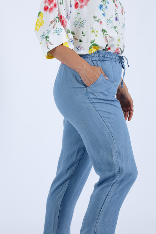 Pantalon en tencel uni-Paprika-5