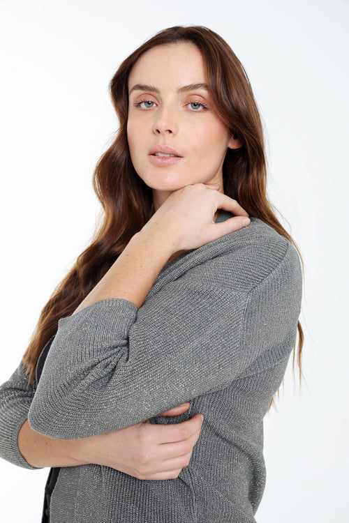 Cardigan en viscose avec lurex-Paprika-3