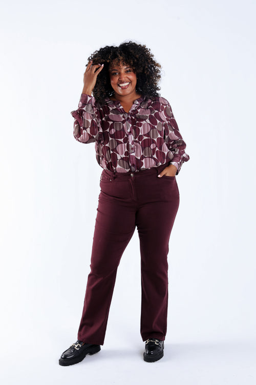 Pantalon droit Mia L 32-Paprika-1