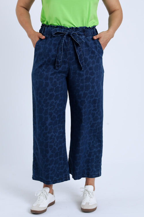 Jeans large 3/4 imprimé peau de bête-Paprika-1