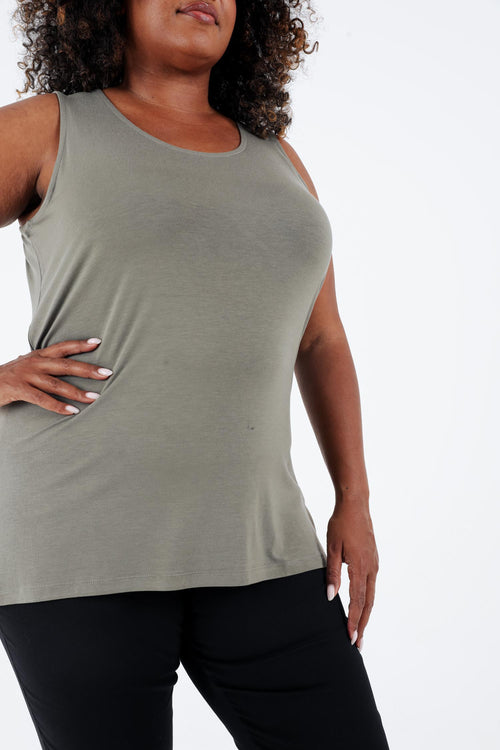 Débardeur uni en viscose-Paprika-5