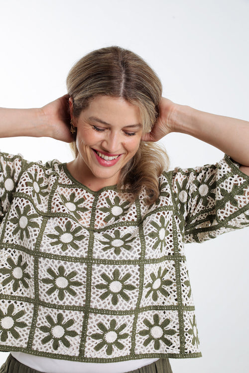 Pull macramé bicolore-Paprika-4