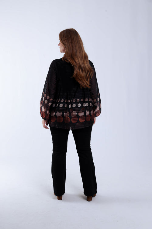 Blouse plissée imprimé ronds-Paprika-2