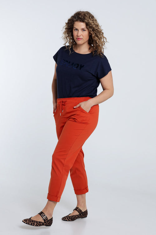 Pantalon chino en coton uni-Paprika-8