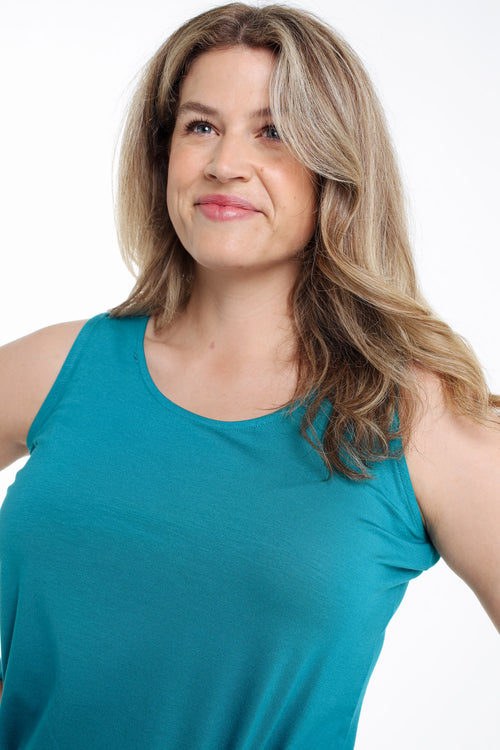 Débardeur uni en viscose-Paprika-3