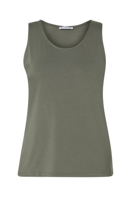 Débardeur uni en viscose-Paprika-10