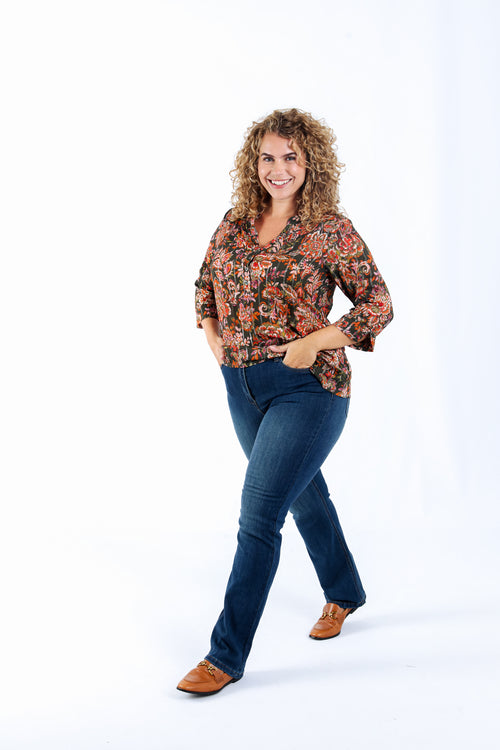 Blouse en viscose imprimé cachemire-Paprika-6