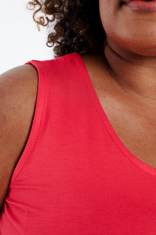 Débardeur uni en viscose-Paprika-5
