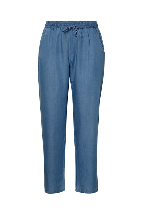 Pantalon en tencel uni-Paprika-10