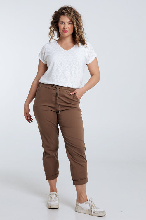 Pantalon chino en coton uni-Paprika-9