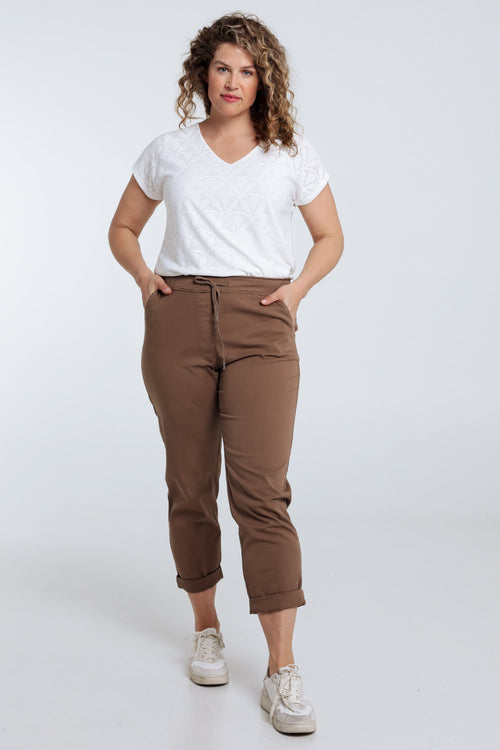 Pantalon chino en coton uni-Paprika-8