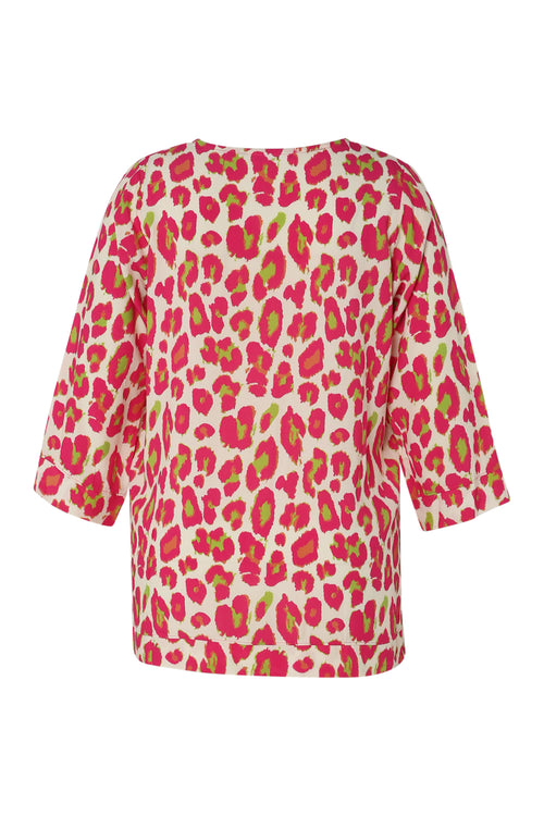 Blouse en viscose imprimé peau de bête-Paprika-11