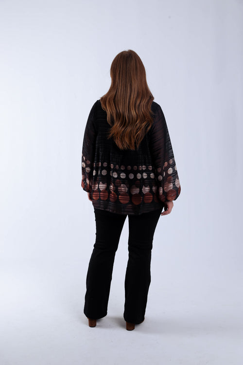 Blouse plissée imprimé ronds-Paprika-3