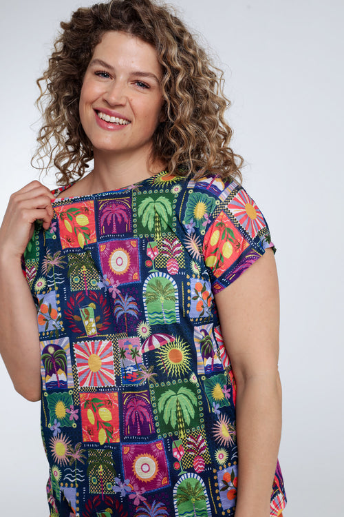 T-shirt à imprimé jungle-Paprika-4