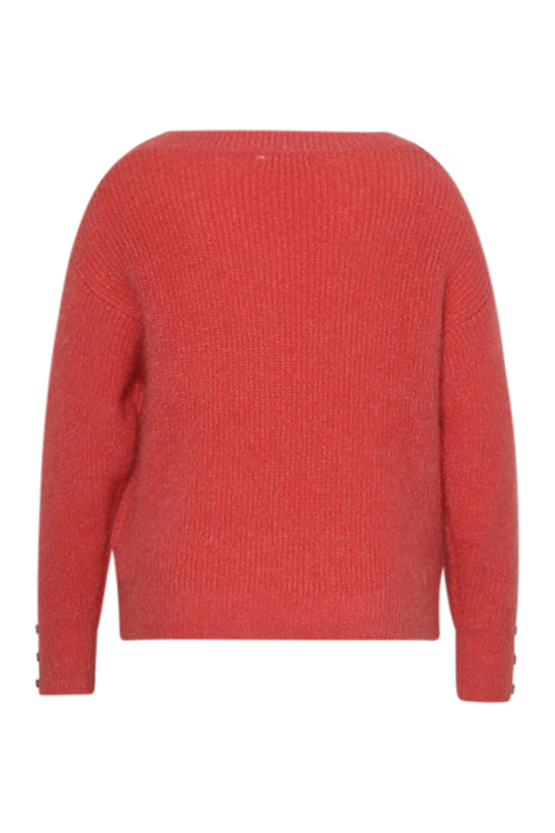 Pull maille poilue uni-Paprika-3
