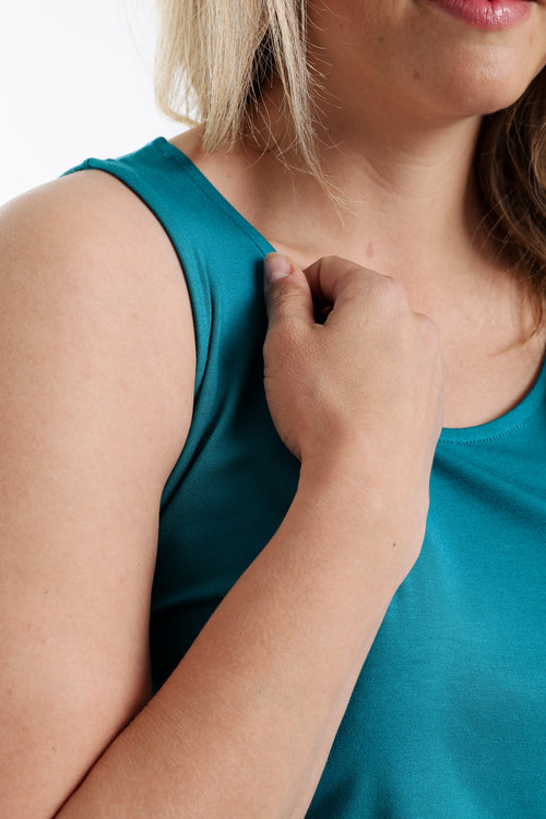 Débardeur uni en viscose-Paprika-5