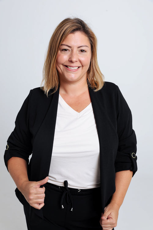 Veste unie avec manches retroussables-Paprika-1