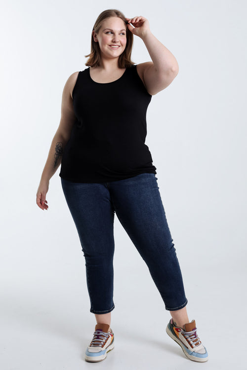 Débardeur uni en viscose-Paprika-7