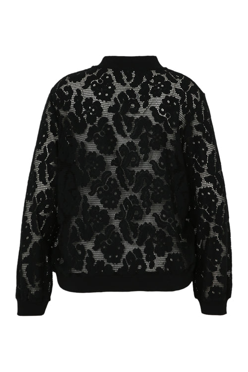 Bomber maille filet floral-Paprika-11