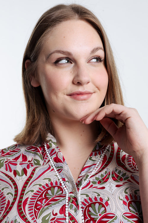 Blouse Imprimé cachemire-Paprika-3