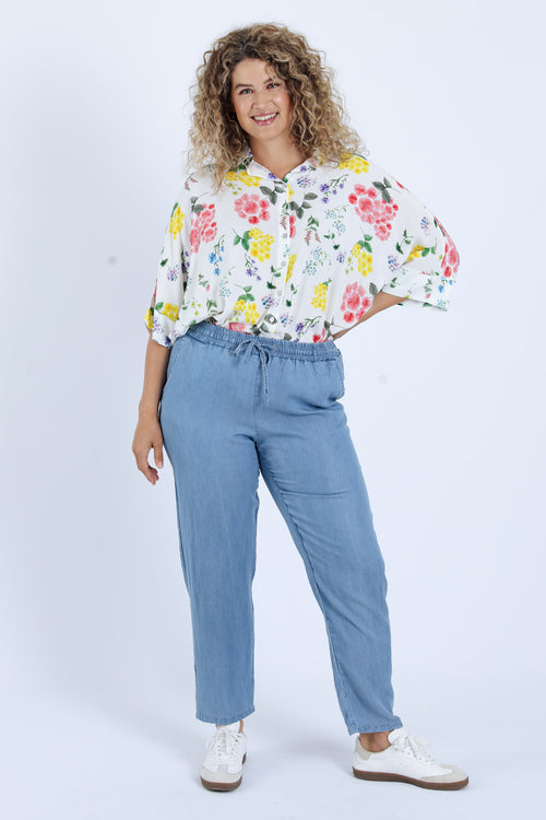 Pantalon en tencel uni-Paprika-8