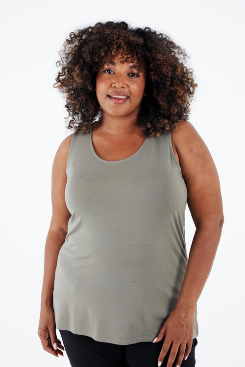 Débardeur uni en viscose-Paprika-1