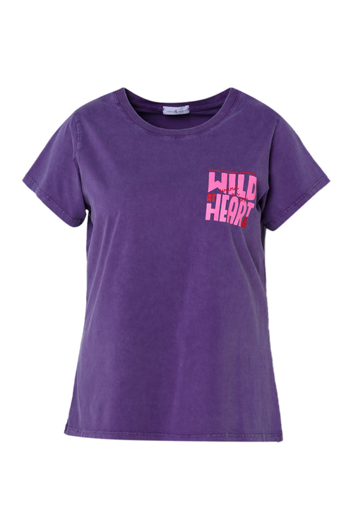 T-shirt en coton uni avec message Wild heart-Paprika-10