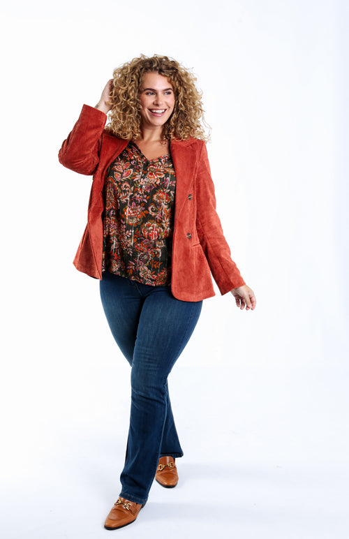 Blouse en viscose imprimé cachemire-Paprika-7