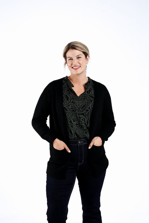 Cardigan en viscose uni-Paprika-1