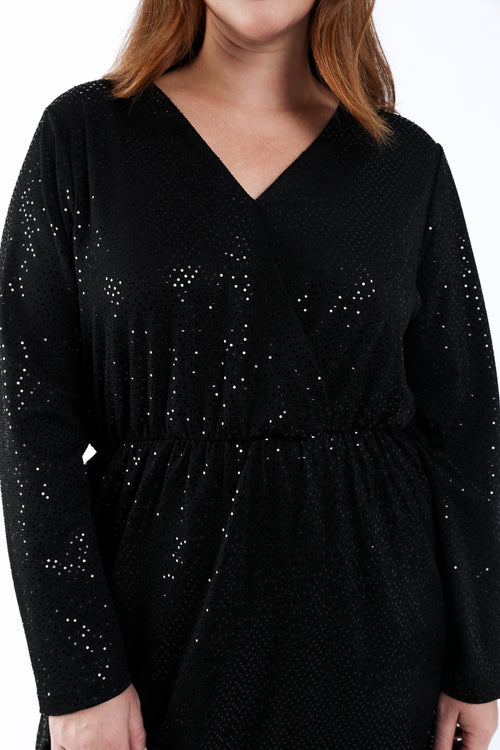 Robe courte effet scintillant-Paprika-4