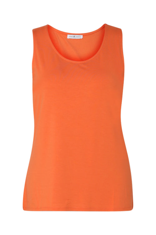 Débardeur uni en viscose-Paprika-10