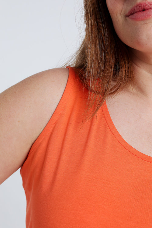 Débardeur uni en viscose-Paprika-6