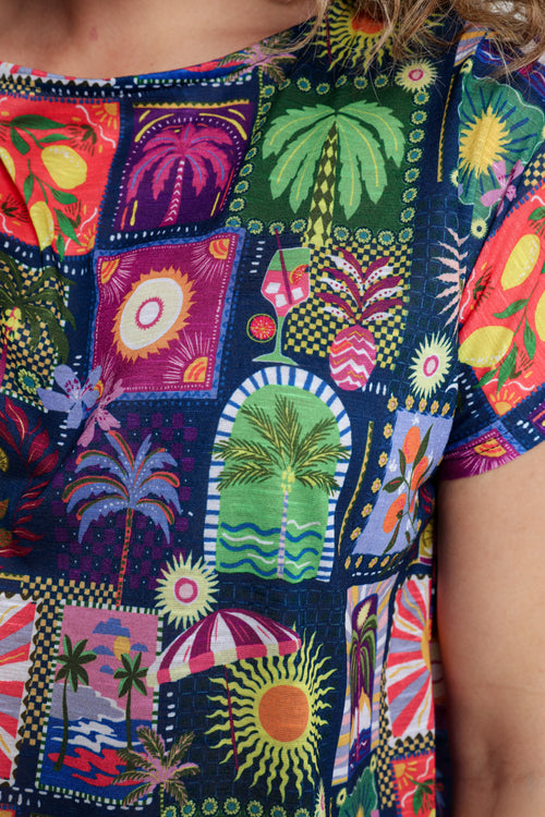T-shirt à imprimé jungle-Paprika-5