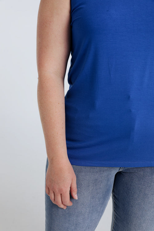 Débardeur uni en viscose-Paprika-4