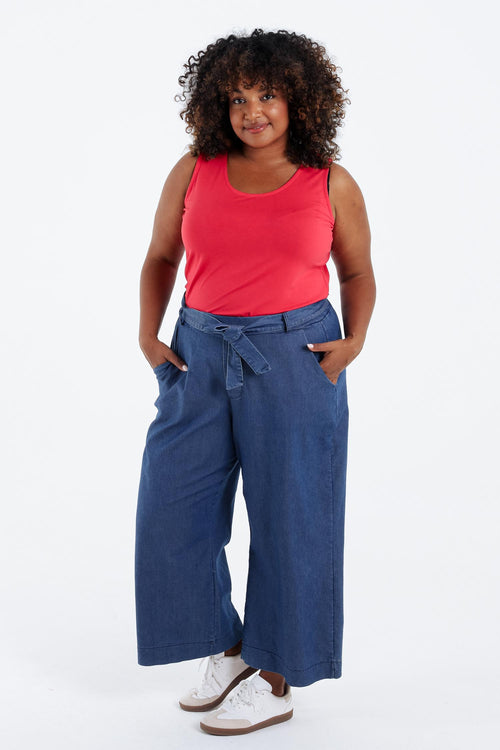 Débardeur uni en viscose-Paprika-9