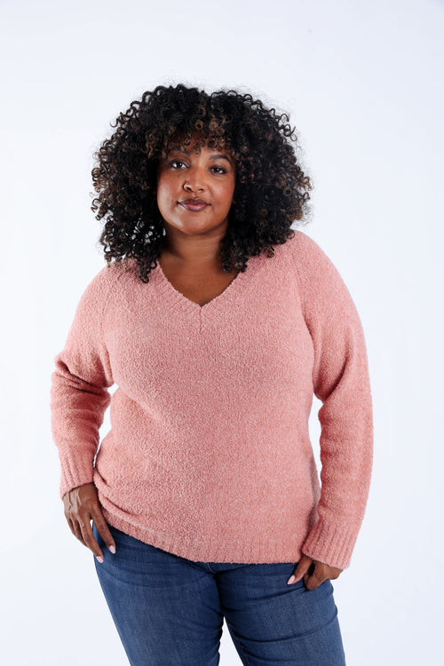 Pull maille bouclette uni-Paprika-2