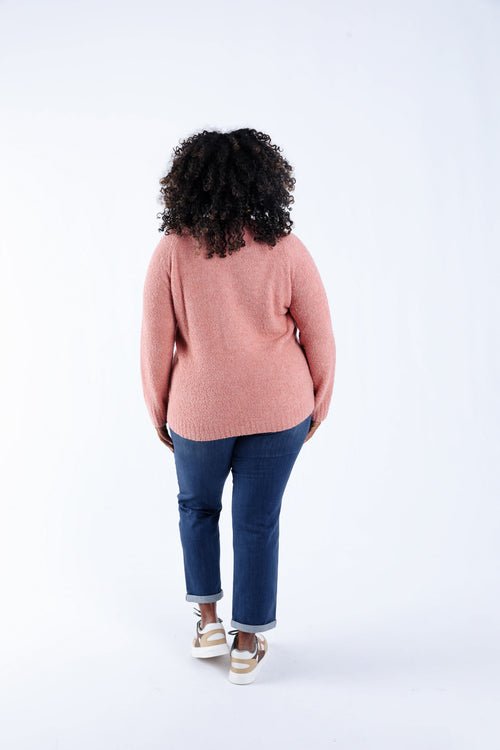 Pull maille bouclette uni-Paprika-3