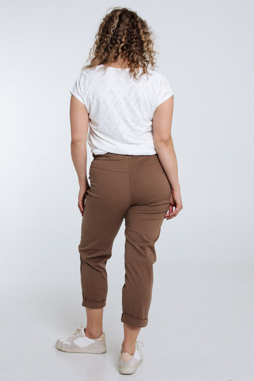 Pantalon chino en coton uni-Paprika-2
