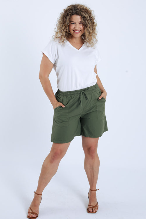 Short en coton uni-Paprika-9