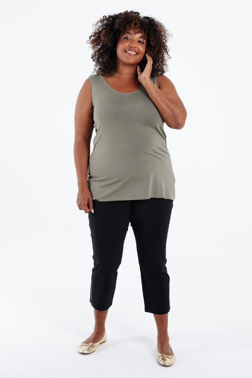 Débardeur uni en viscose-Paprika-8