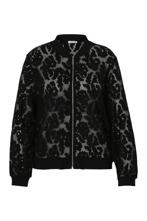 Bomber maille filet floral-Paprika-10