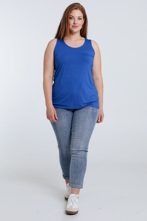 Débardeur uni en viscose-Paprika-7