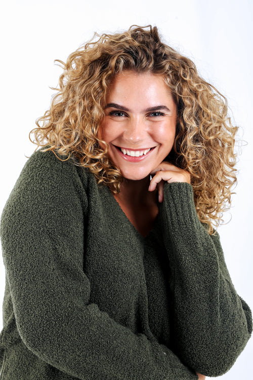 Pull maille bouclette uni-Paprika-3