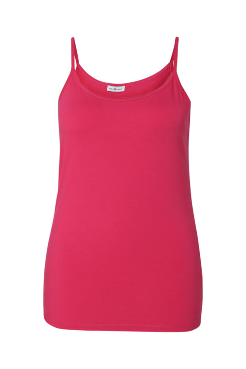 Débardeur fines bretelles en viscose uni-Paprika-10