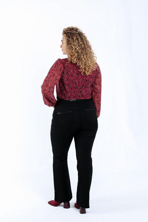 Pantalon bootleg Lara L 32-Paprika-2