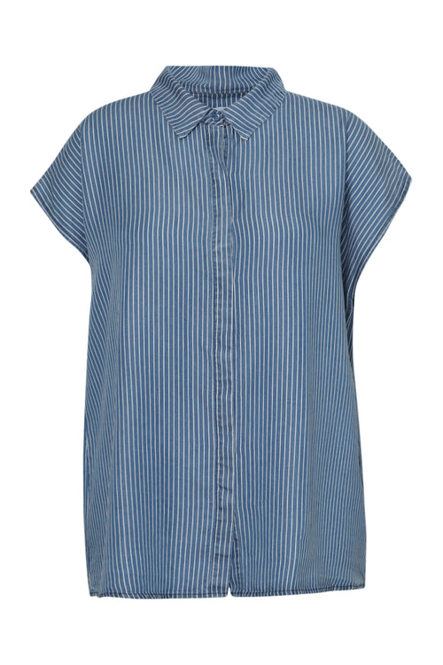 Blouse en tencel rayée-Paprika-11