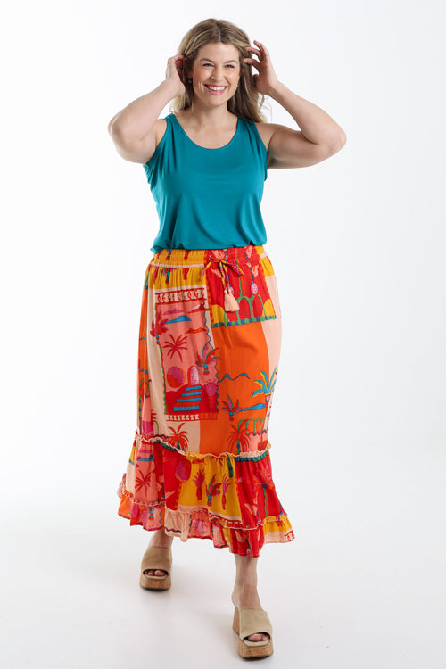 Débardeur uni en viscose-Paprika-9